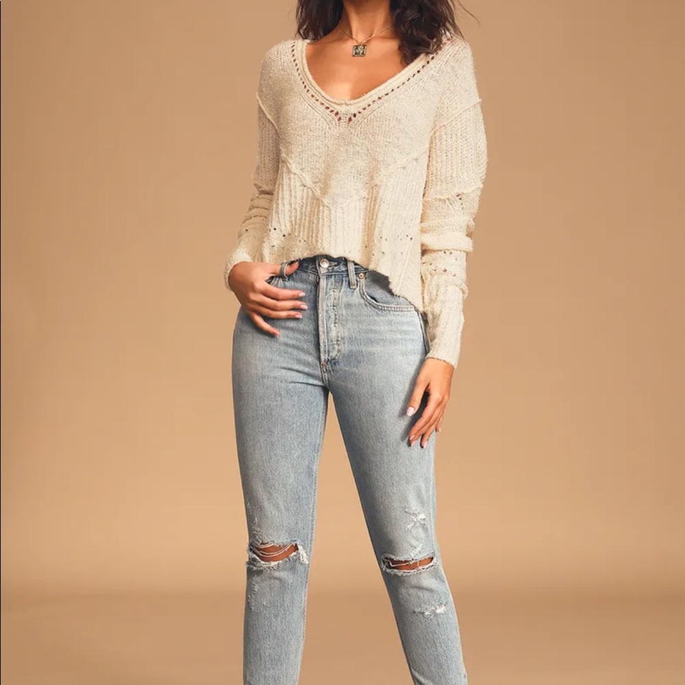 HP๐Free People Seashell Cropped Sweater - Picture 2 of 6